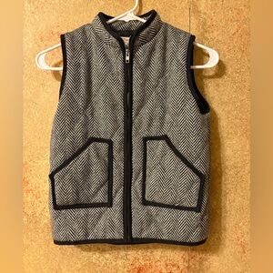 Black and White Herringbone Vest girls medium